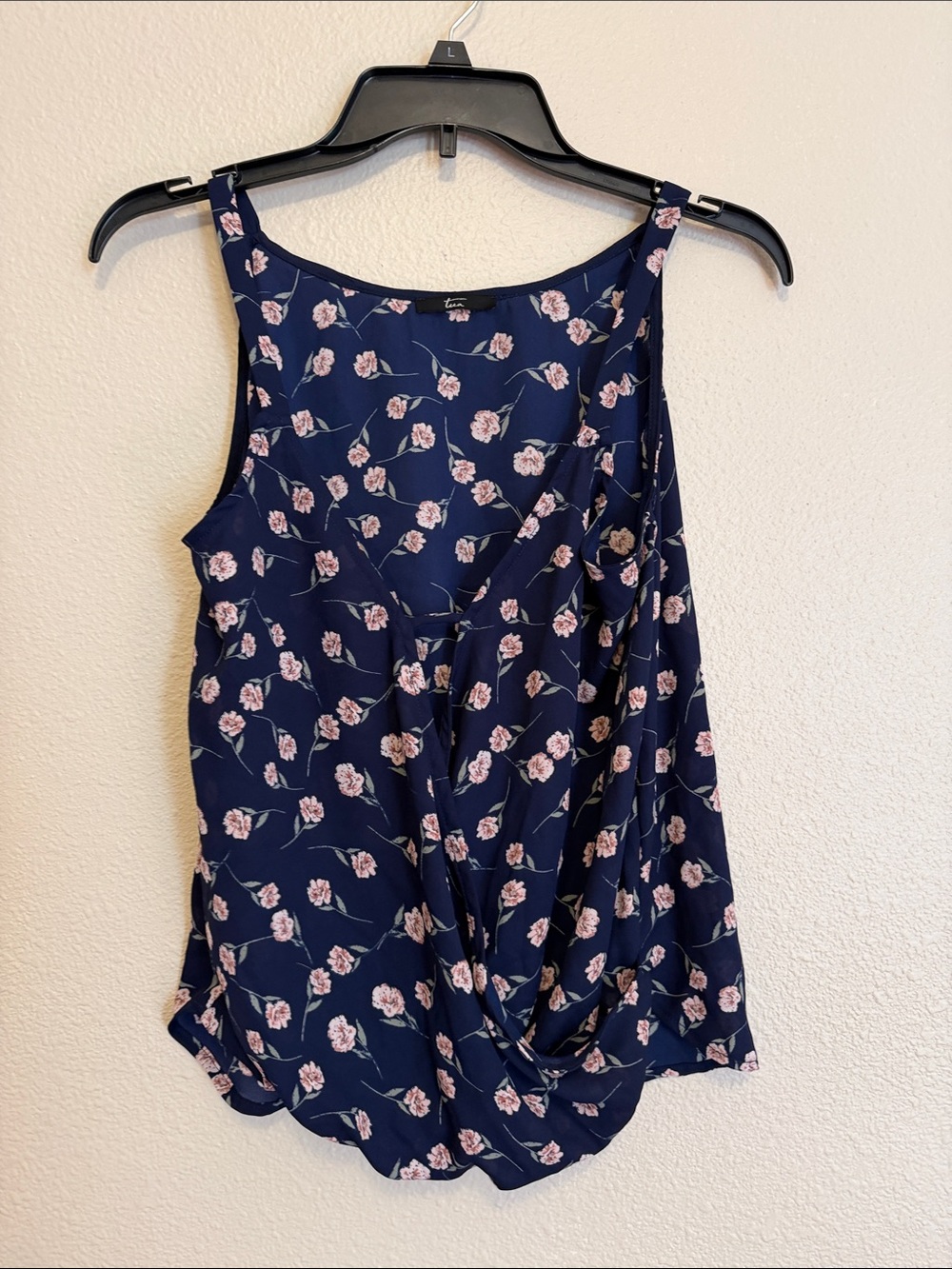 Tua Navy Floral Twist-Front Camisole